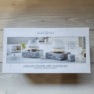 Studio Mercantile Wine Glasses Chilling Stones and Coaster Set